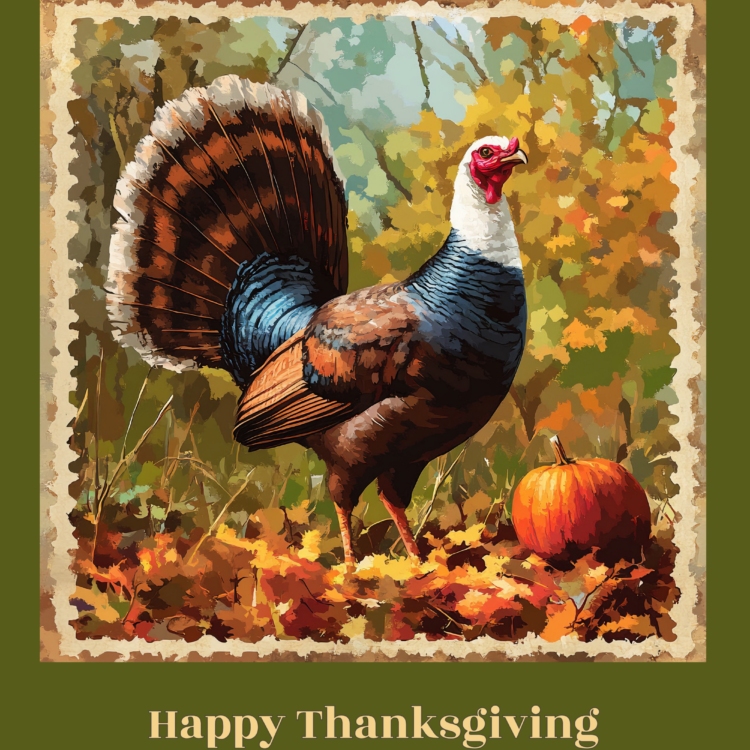 Happy Thanksgiving Stamp 2 greeting card