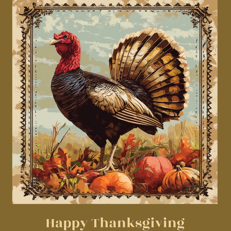 Happy Thanksgiving Stamp 3 greeting card