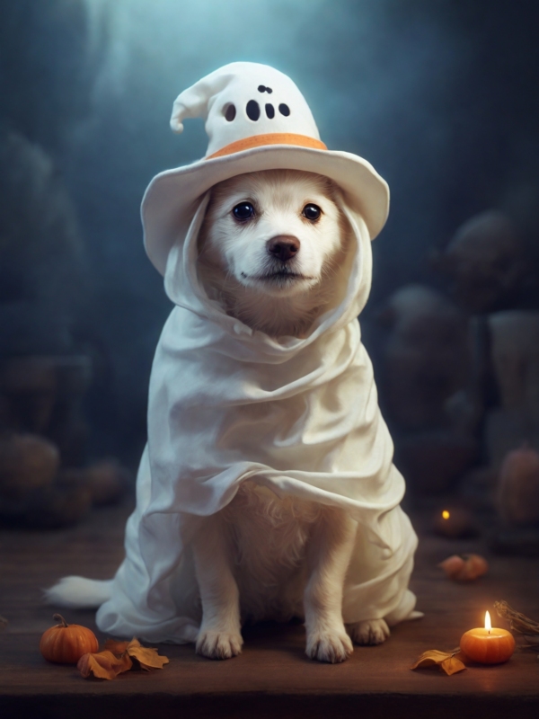 Ghost Doggie greeting card