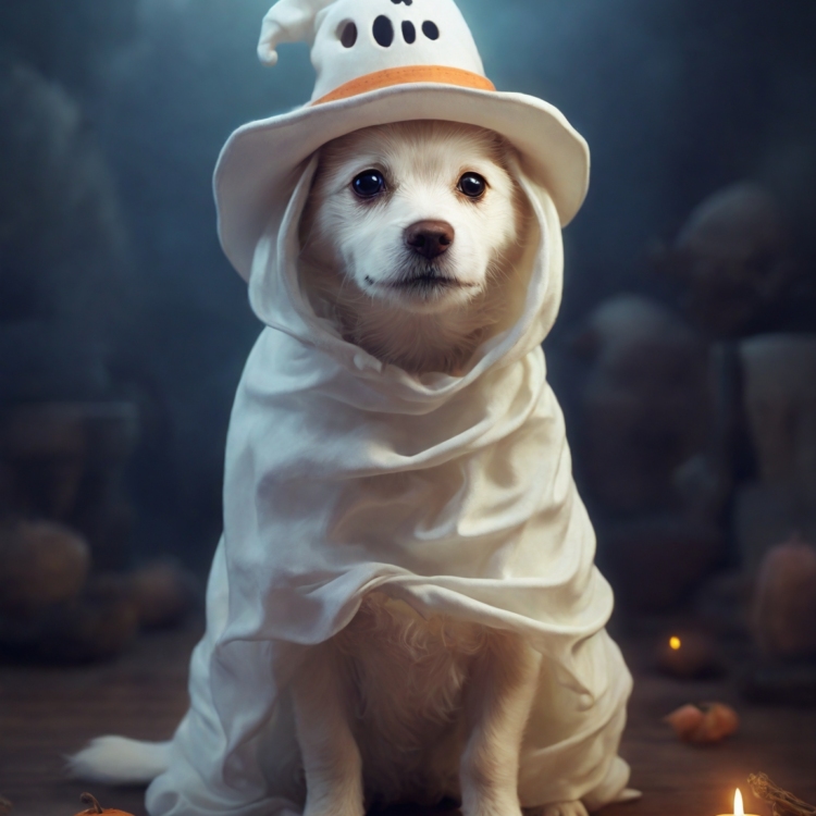 Ghost Doggie greeting card