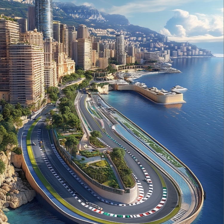 Monte Carlo F1 Racing Circular Track - imagii Greeting Cards