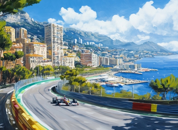 Monty Carlo F1 Racing Artistic Scene - imagii Online Greeting Cards