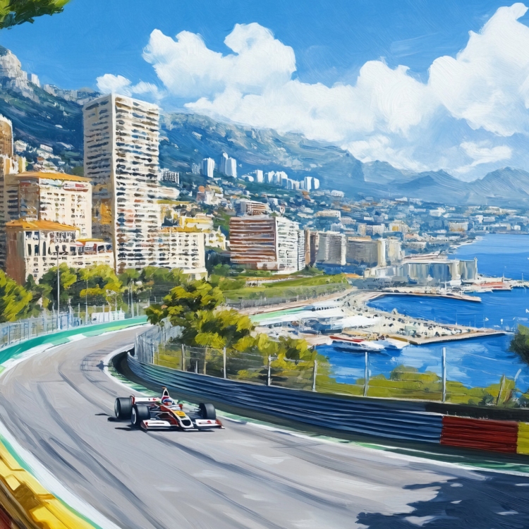 Monty Carlo F1 Racing Artistic Scene - imagii Online Greeting Cards