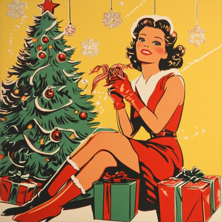 Retro Christmas 1 greeting card