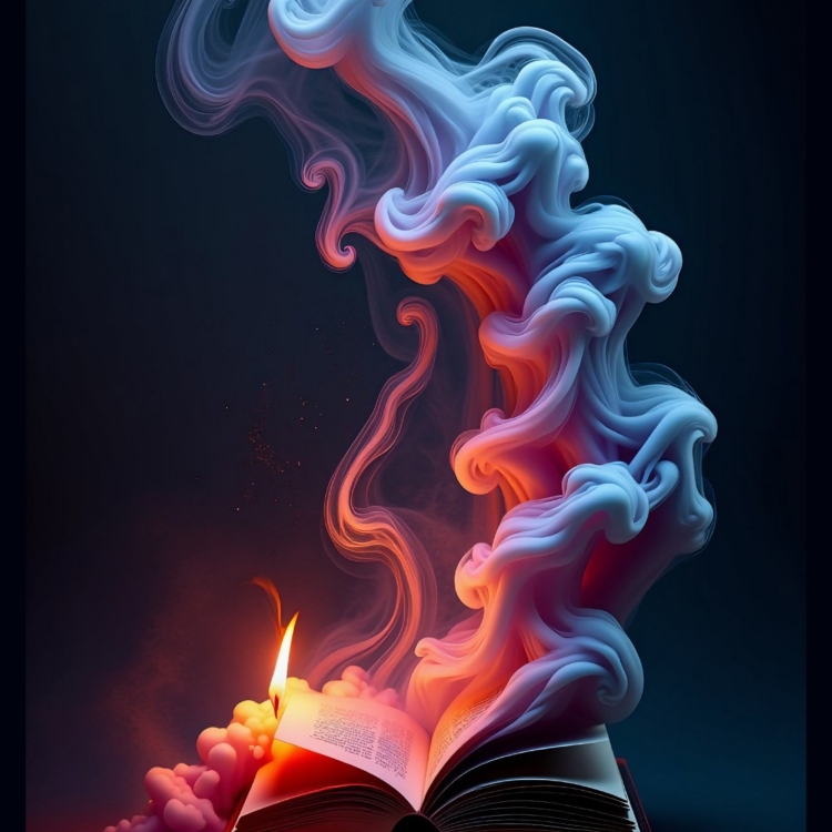 Book with Fire and Smoke 1 Greeting Card