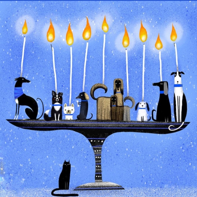 Doggie Hanukka - imagii Greeting Cards