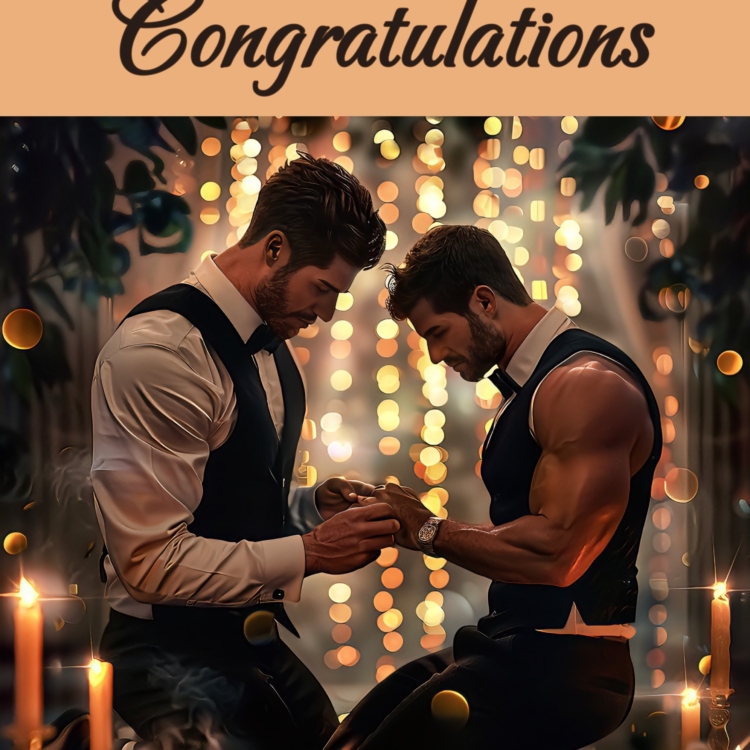 Male Engagement Amongst Candles greeting card