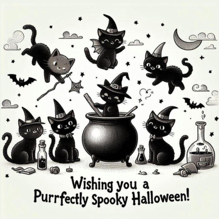 Purrfectly Spooky Halloween - imagii Greeting Cards