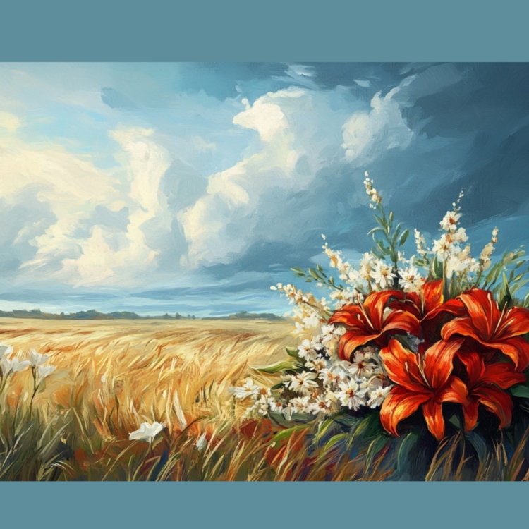 Beauty Amongst the Stormy Fields - imagii Greeting Cards