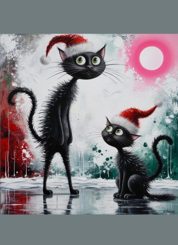 Christmas Wire Cats - imagii Greeting Cards