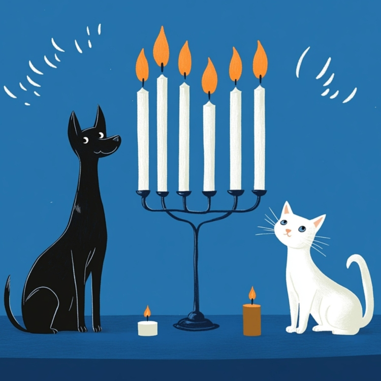 Dog and Cat Candles - imagii Greeting Cards