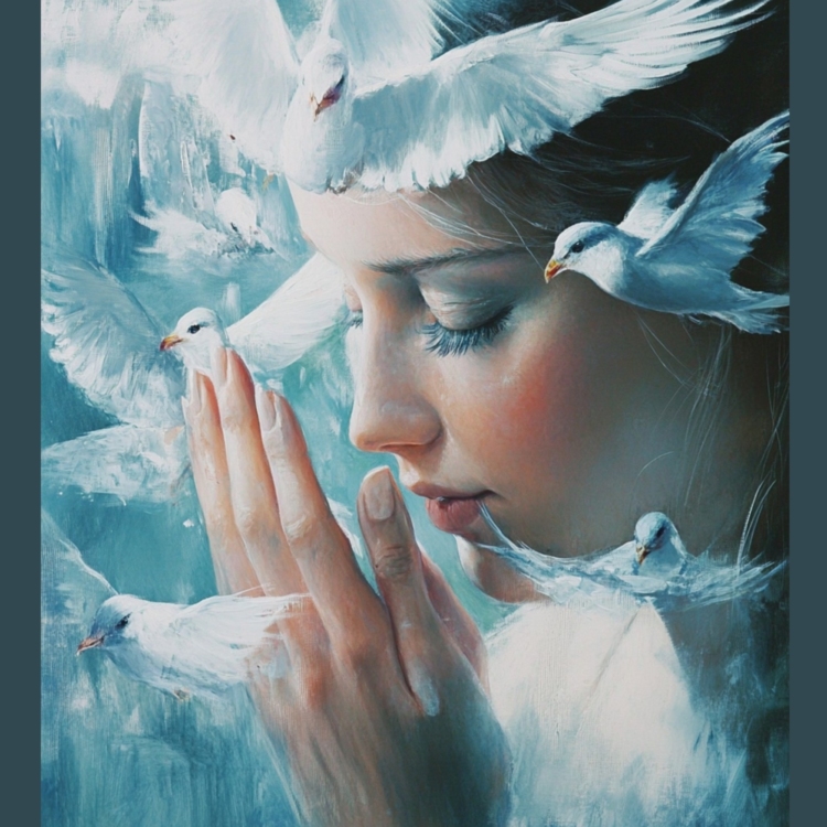 Dove and Eternal Light - imagii Greeting Cards