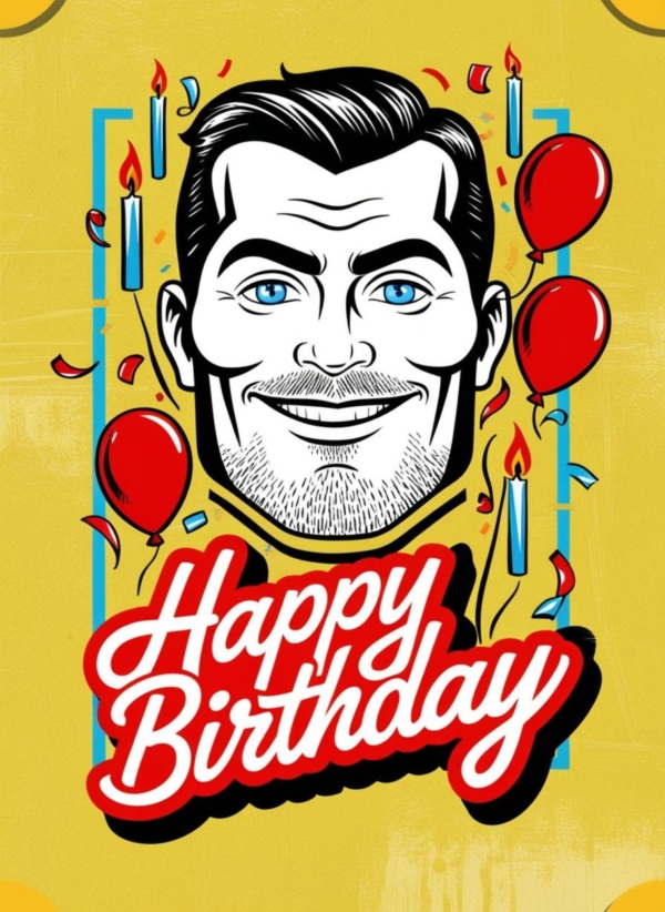 Happy Birthday Blue Eyes Man - imagii Greeting Cards