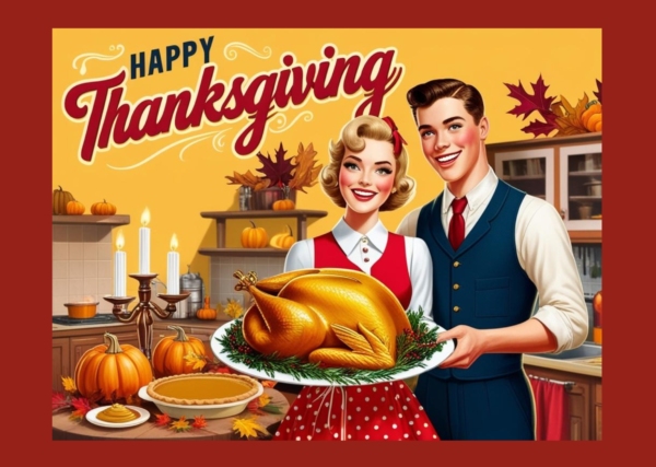 Happy Thanksgiving 1950's Perfection - imagii Greeting Cards