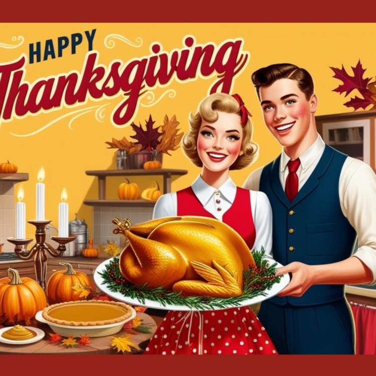 Happy Thanksgiving 1950's Perfection - imagii Greeting Cards