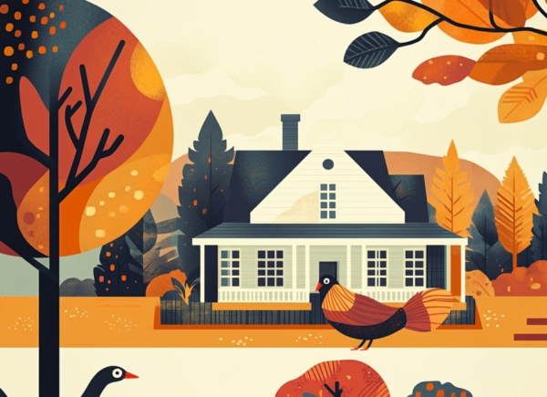 House in Autumn - imagii Greeting Cards