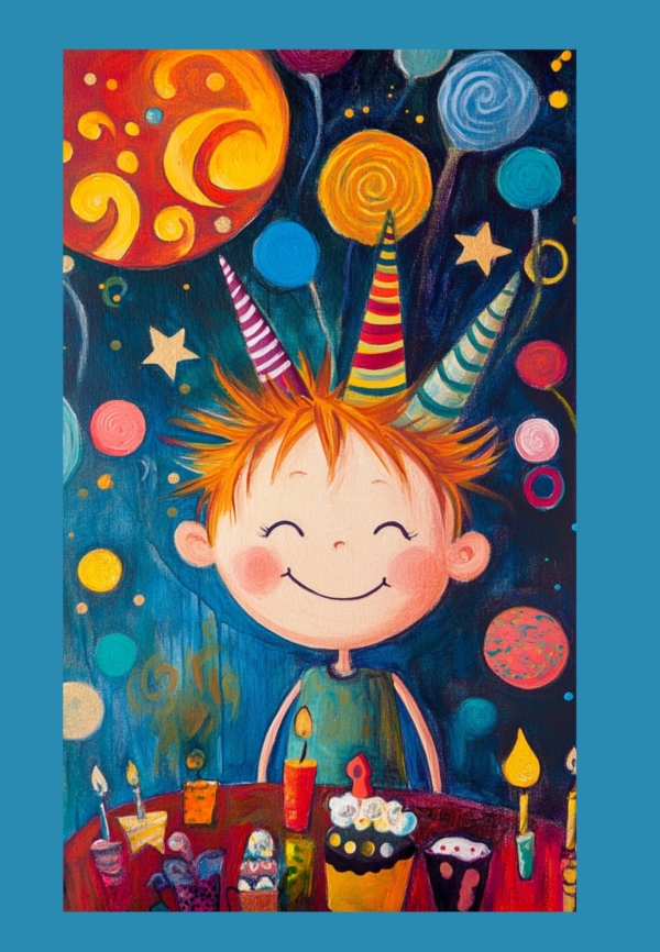 Planetary Birthday Boy - imagii Greeting Cards