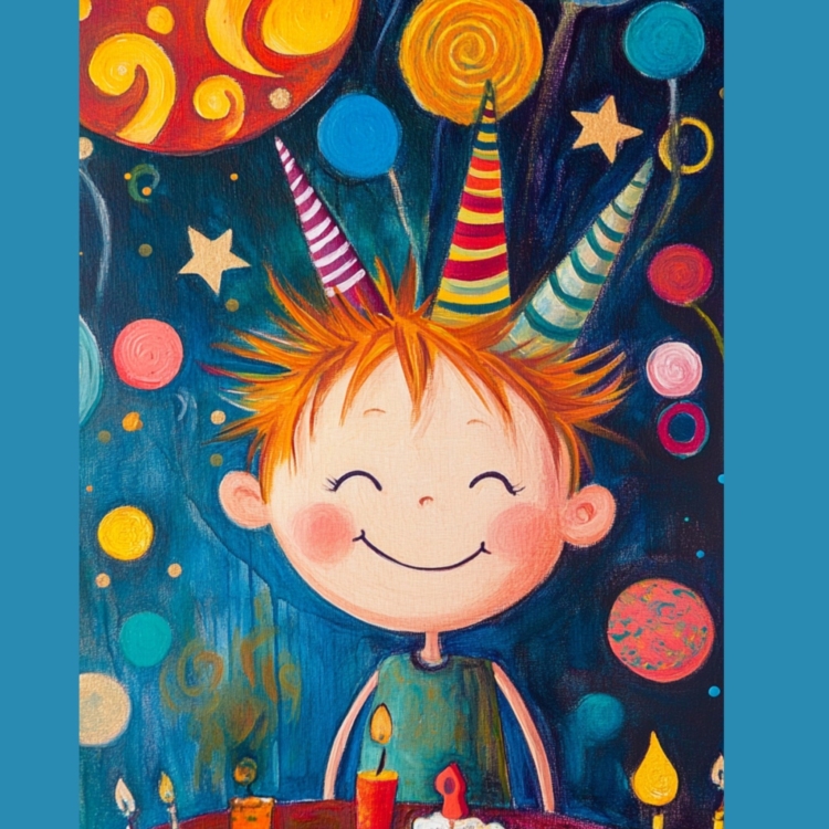 Planetary Birthday Boy - imagii Greeting Cards