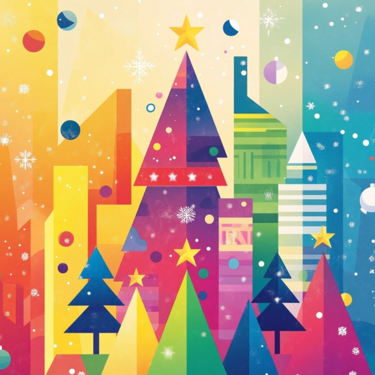 Rainbow Christmas Tree - imagii Greeting Cards