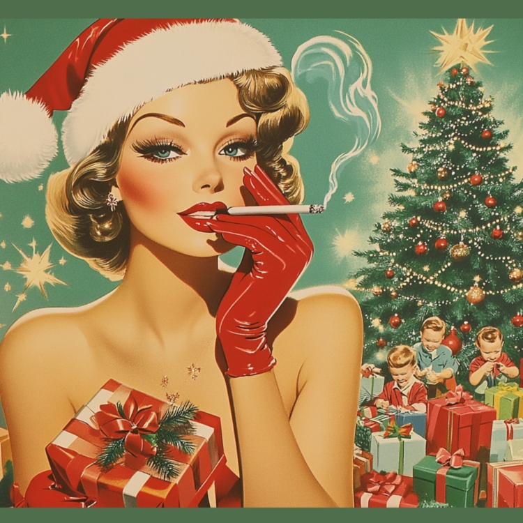 Retro Christmas with the Kids - imagii Greeting Cards