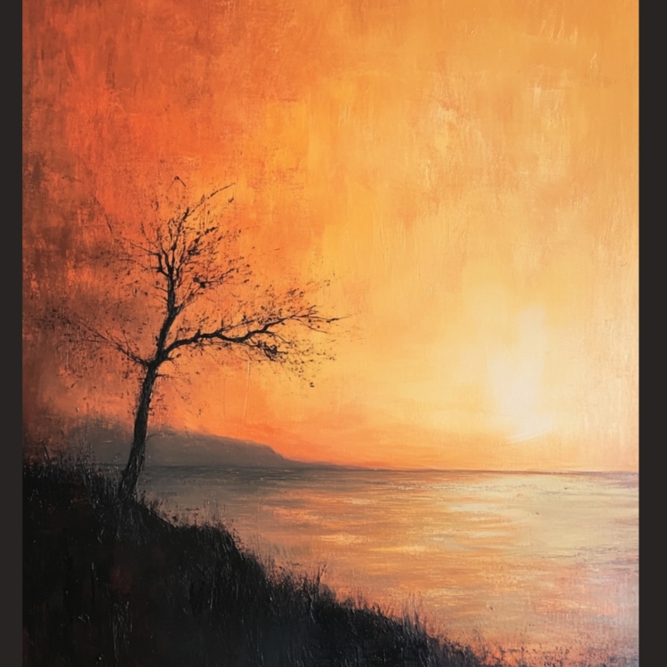 Solo Tree at Sunset - imagii Greeting Cards