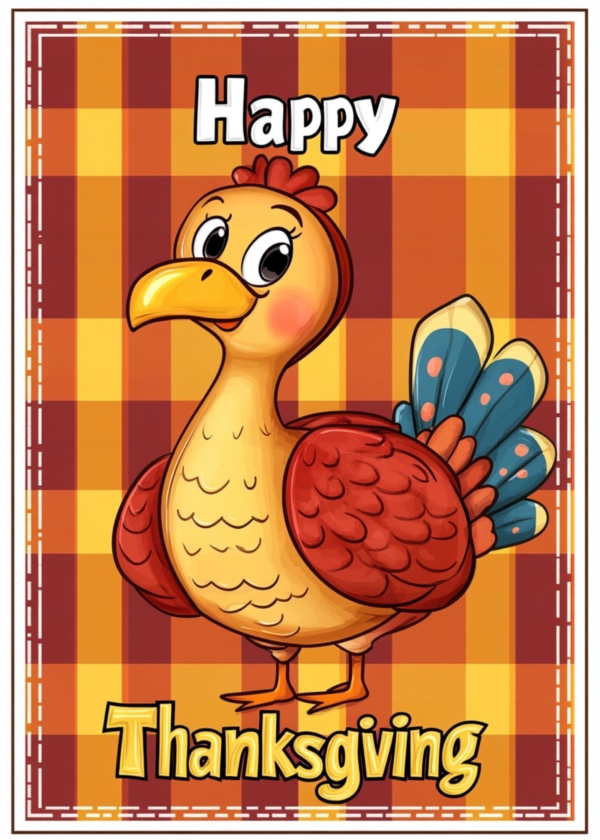 Turkey Thanksgiving Tartan 2 - imagii Greeting Cards