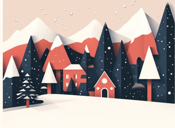 Village Winter Geometry - imagii Greeting Cards