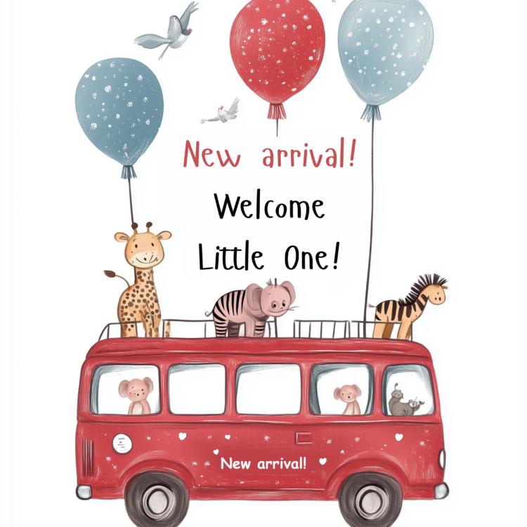 New Baby Bus 1 - imagii Greeting Cards