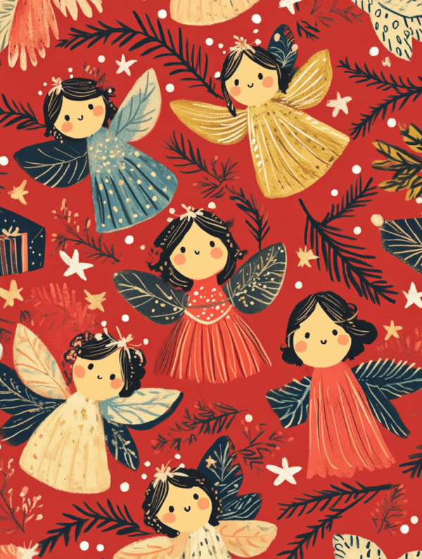 Angels Red Background - imagii Greeting Cards