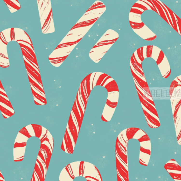 Candy Canes Snow - imagii Greeting Cards