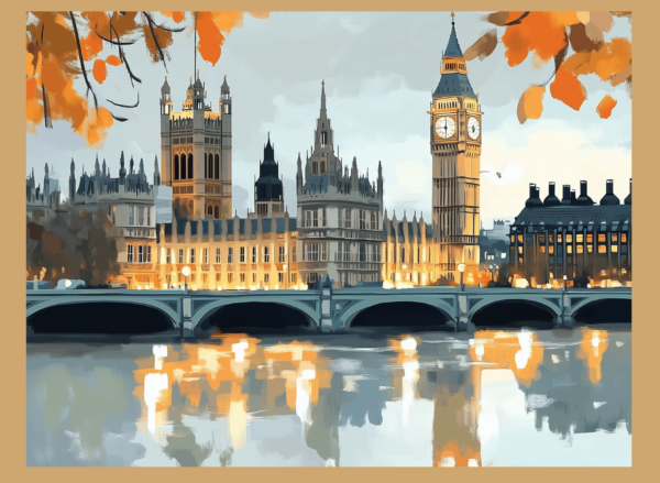 London Parliament Sunset 1 - imagii Greeting Cards