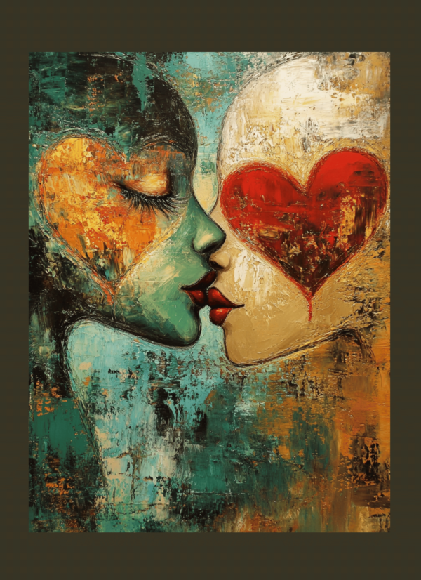 Painted Kiss - imagii Greeting Cards