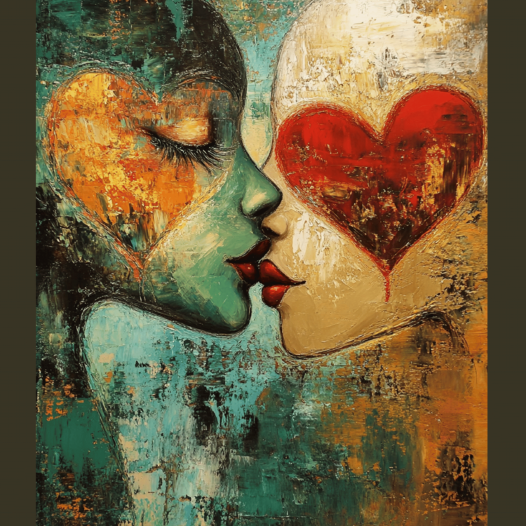 Painted Kiss - imagii Greeting Cards