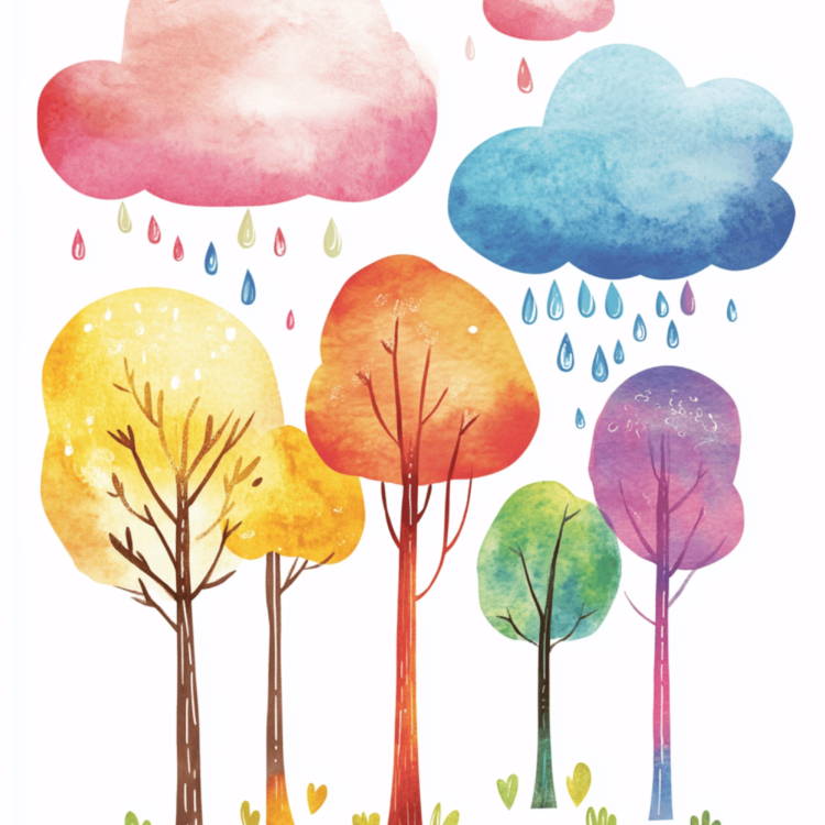 Rainy Trees - imagii Greeting Card